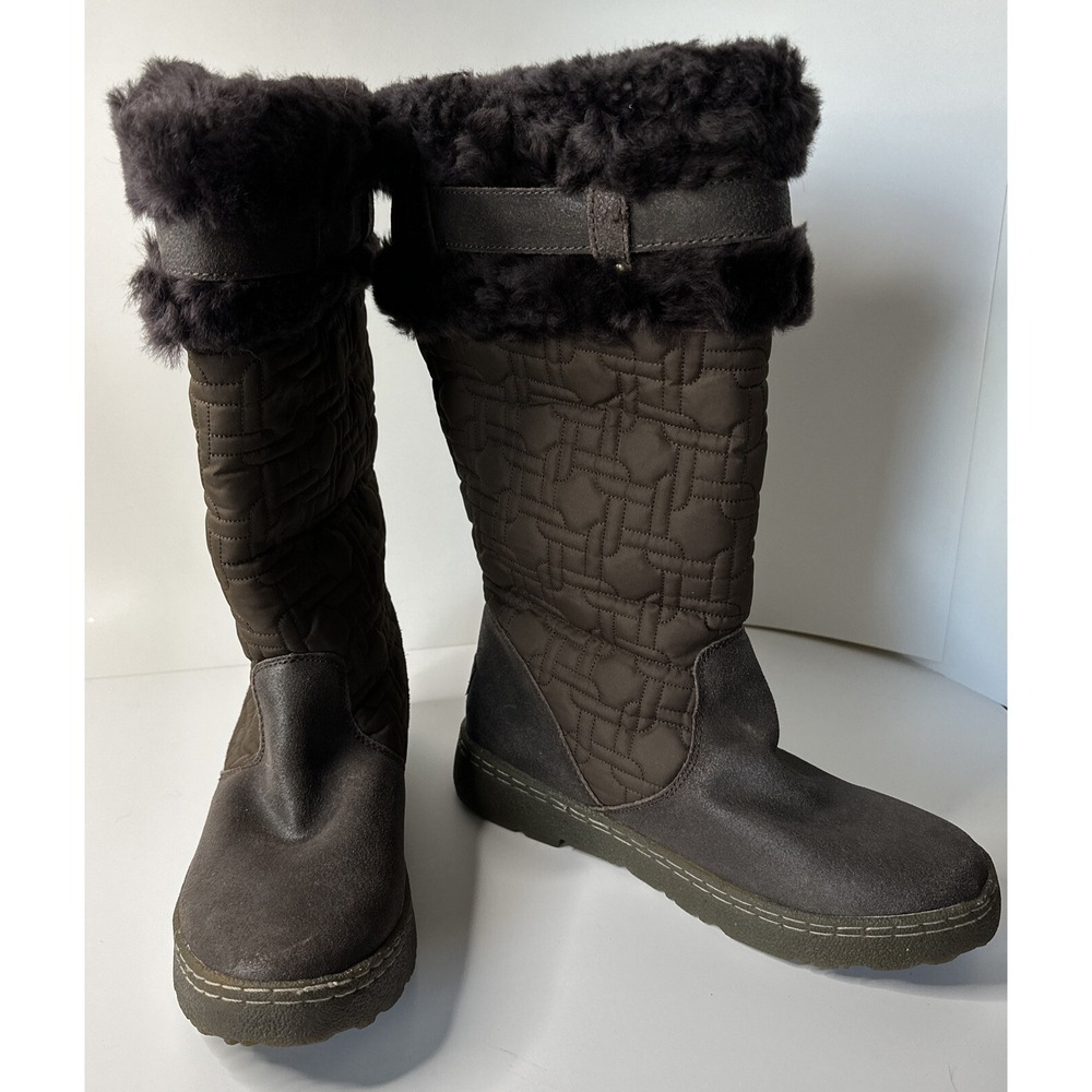 BEARPAW Nikiski Winter Snow‎ Boots US WOMANS 10. Brown Warm Sheepskin/ Wool Boot